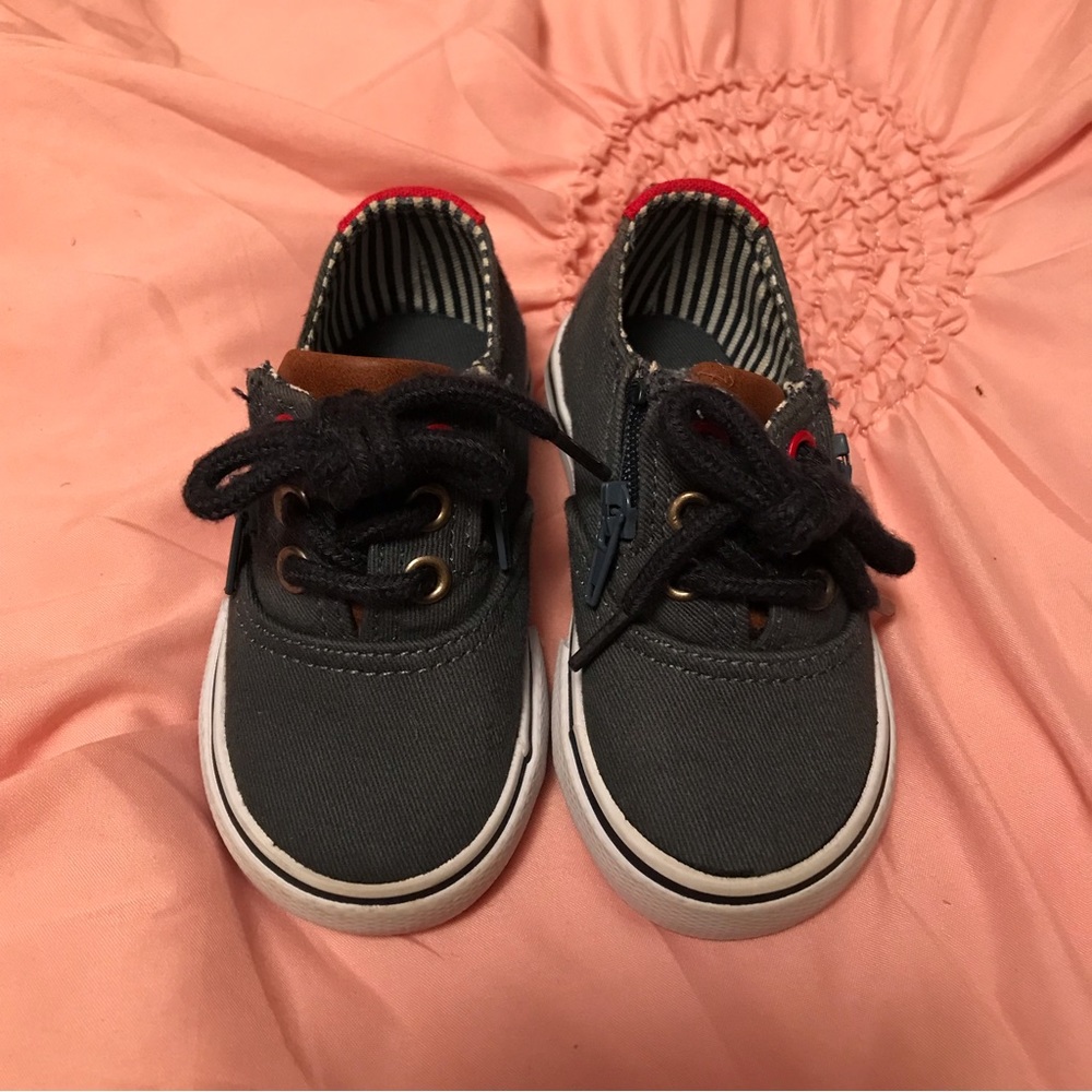Poll Parrot Ahoy Toddler Aloha Nautical Theme Canvas Shoes Lace & Zip Navy sz 4M - Picture 8 of 16